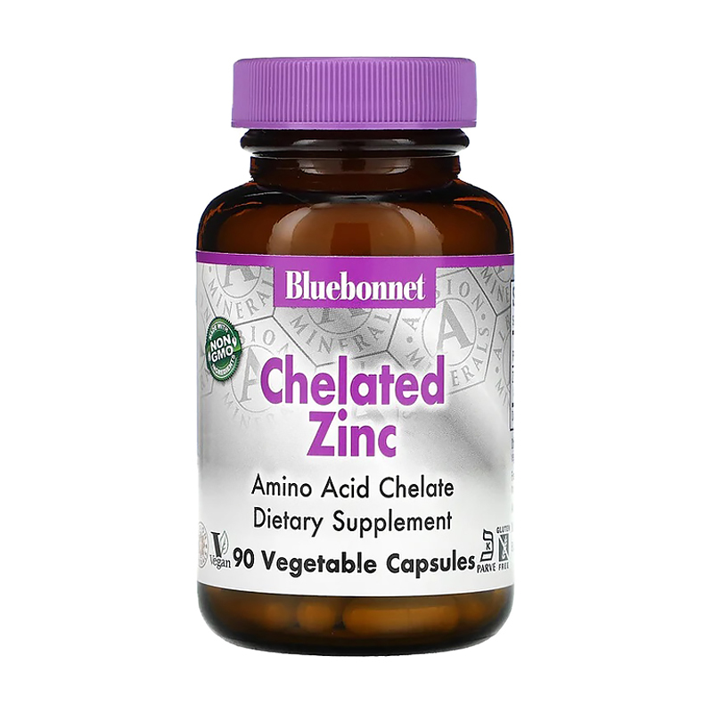 Хелатний цинк Bluebonnet Nutrition Chelated Zinc, 90 капсул